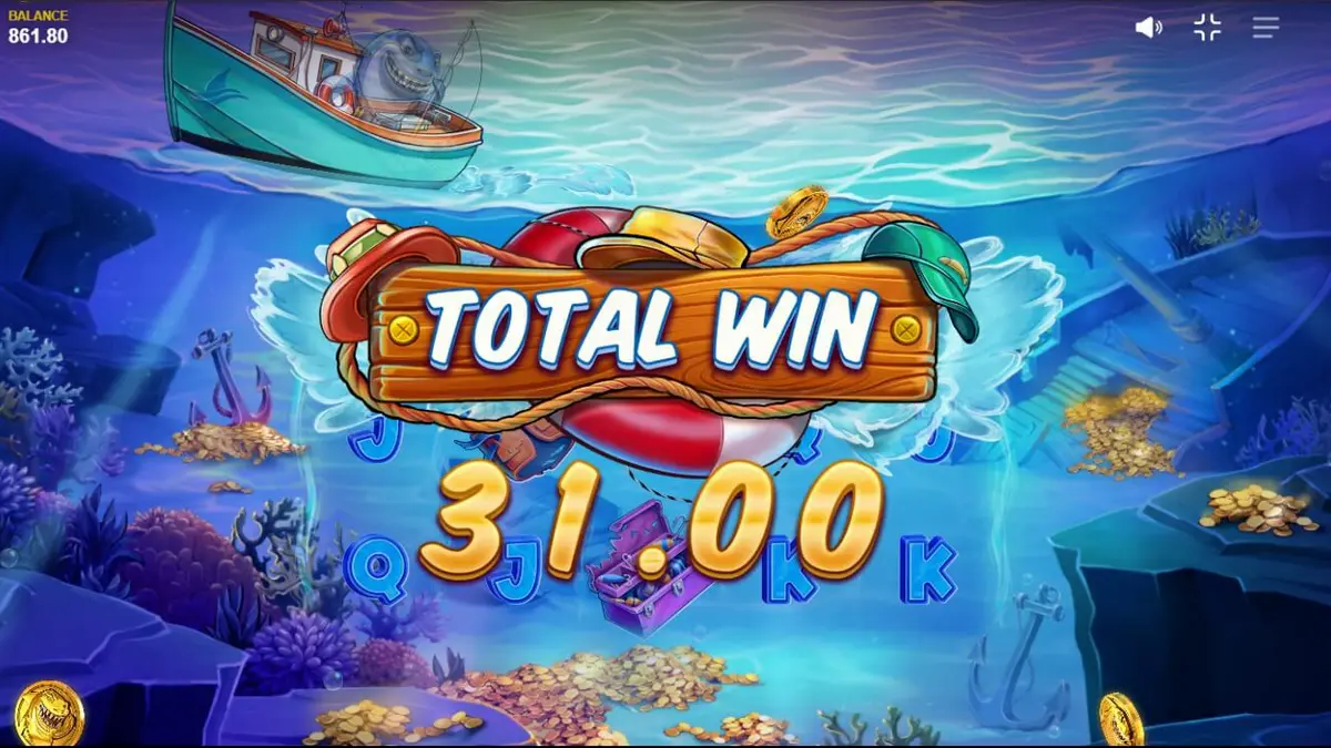 Shark Boss slot mobile gameplay interface